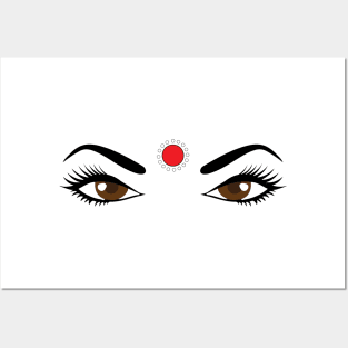 Bindi or Bindhi Indian Desi Girl Posters and Art